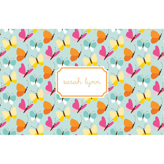 Teal Flutter Butterfly Placemats